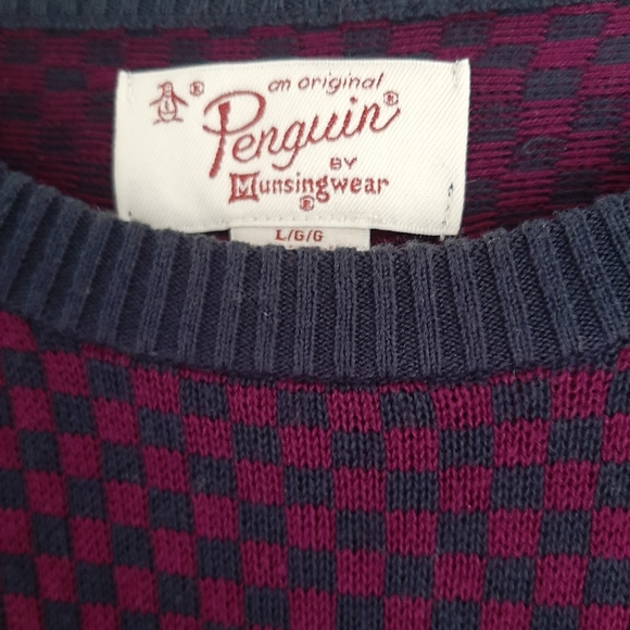 Large Mens Penguin By Munsingwear Blue & Purple - Picture 4 of 6